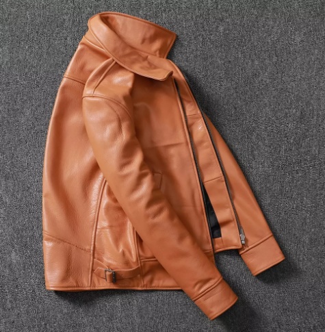 Leather Jacket For Men Made Of Tanned Cowhide Top Layer - Image 3
