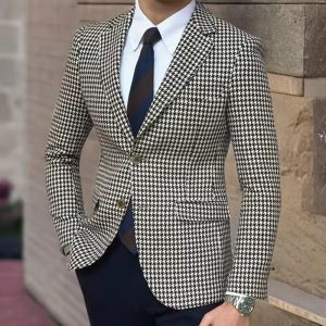 Men’s Slim Fit Houndstooth Suit