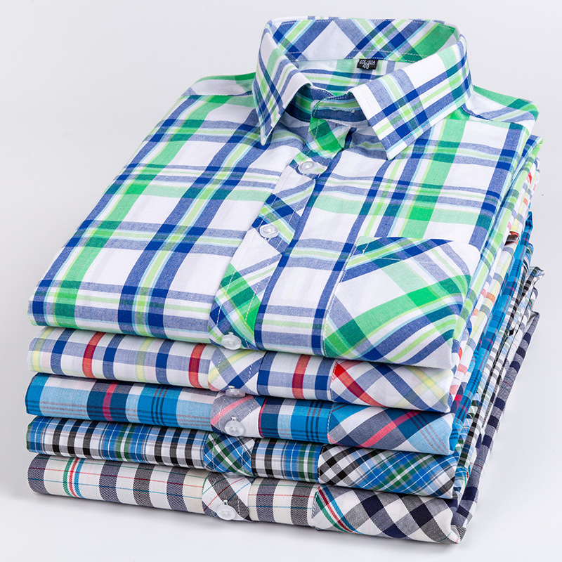 Mens Plaid Shirt Fashionable Casual Shirt