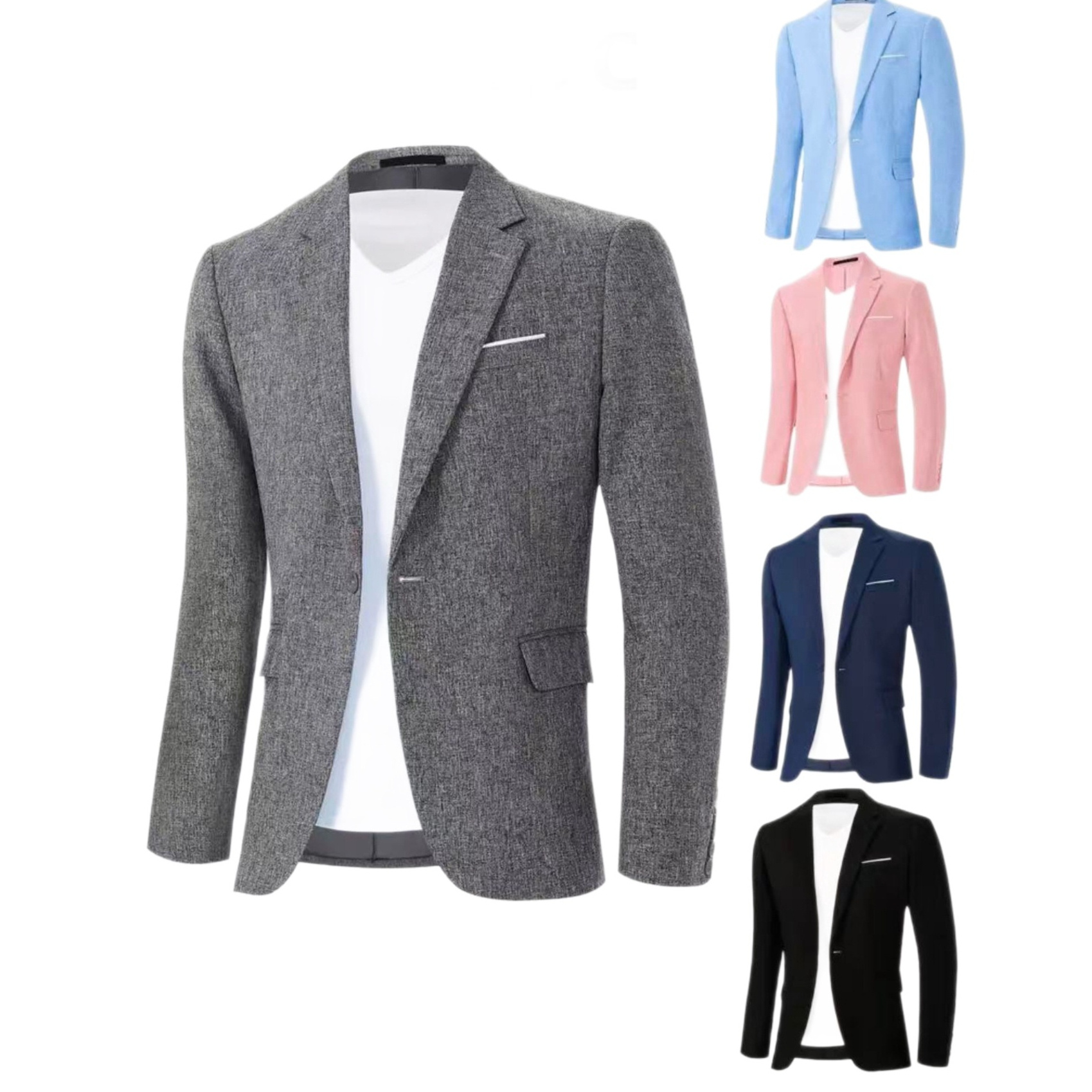 Mens Korean-style Slim-fit Single-breasted Casual Blazer