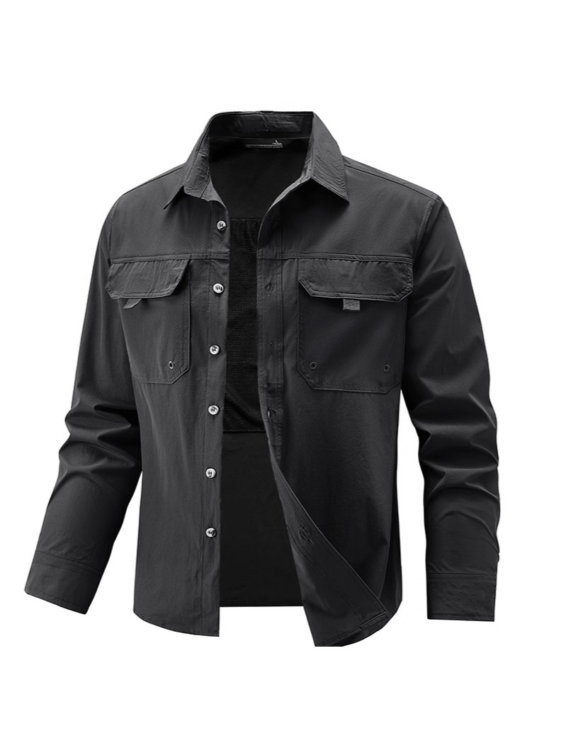 Mens Stretch Quick-Drying Long-Sleeve Shirt - Image 3