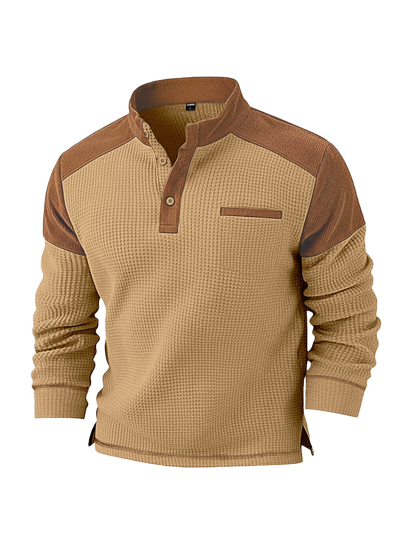 Mens Casual Corduroy Hoodie With A Stand-up Collar And Long Sleeves - Image 7