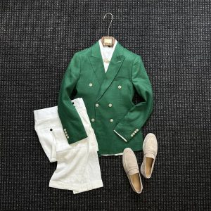 Casual British-style Semi-lined Slim-fit Suit
