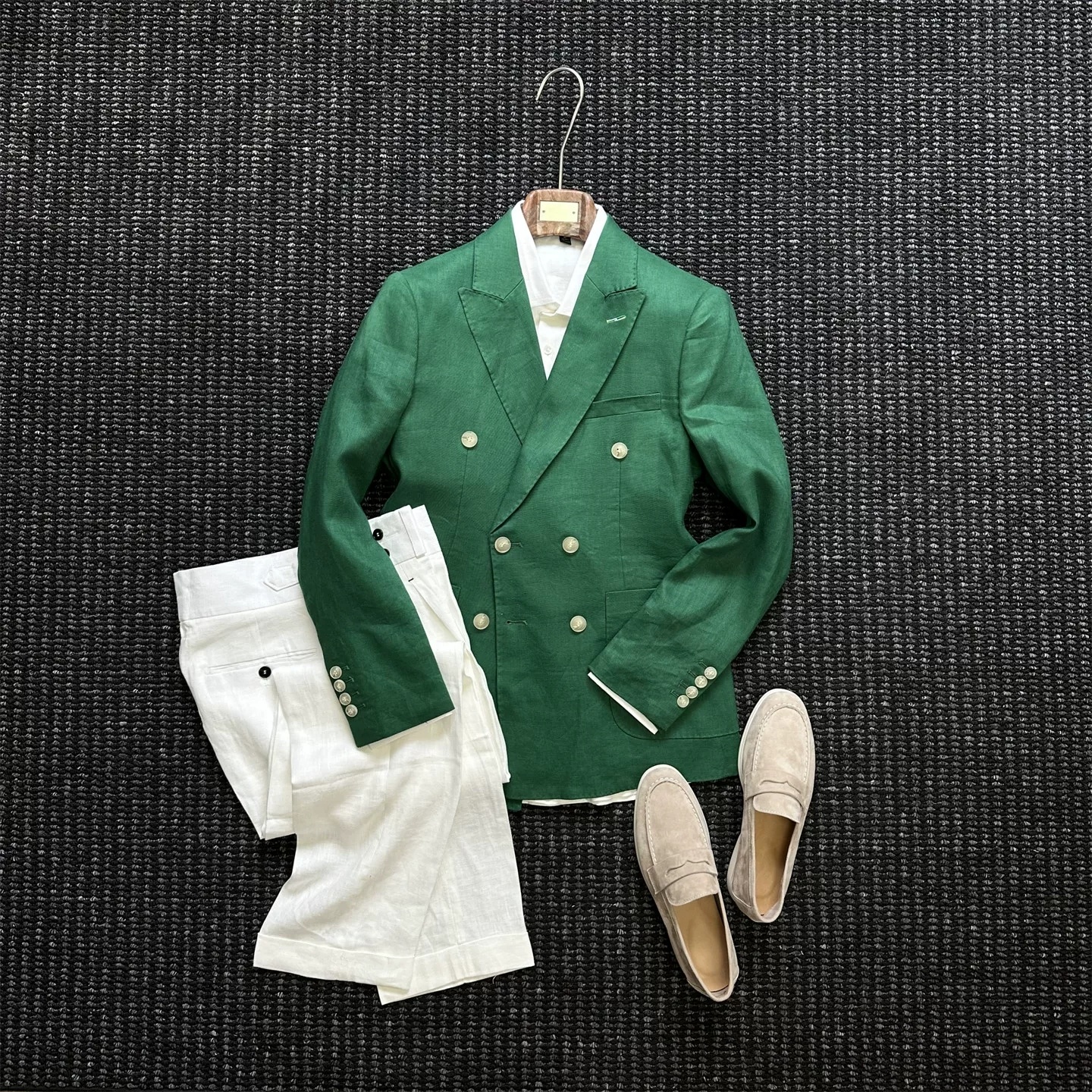 Casual British-style Semi-lined Slim-fit Suit