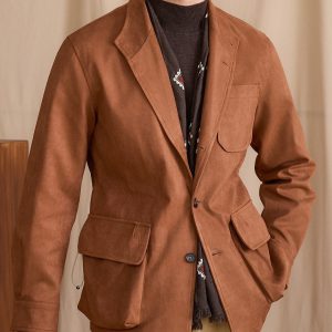 Men's Suede Casual Lapel Jacket