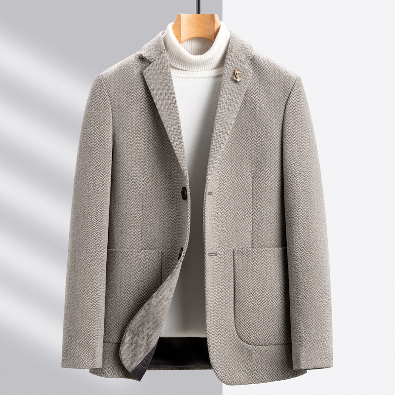 Mens Casual Wool Versatile Wool Suit Jacket - Image 2