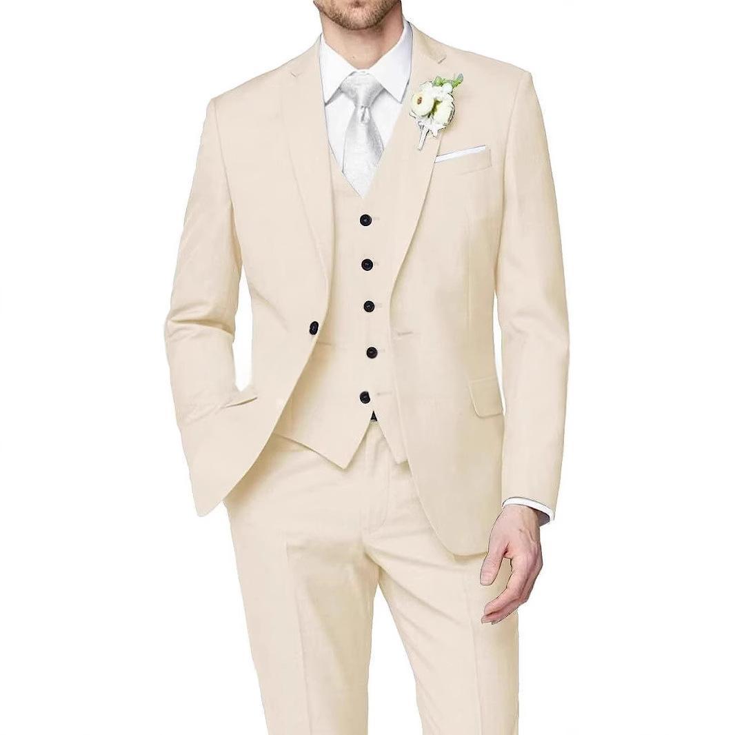 Mens Slim-fit Three-piece Suit With A Single-breasted Jacket - Image 2