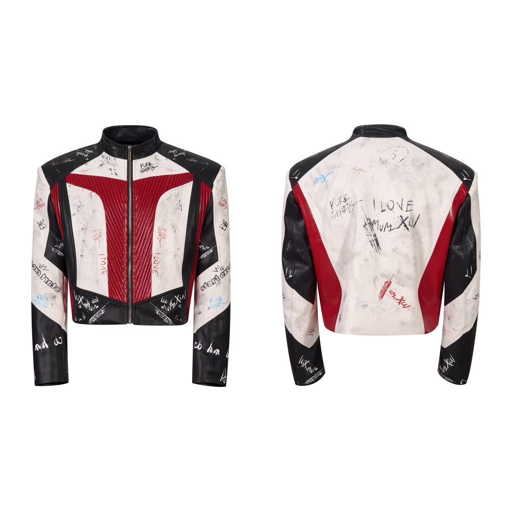 Men’s Graffiti Stand-Up Collar Jacket