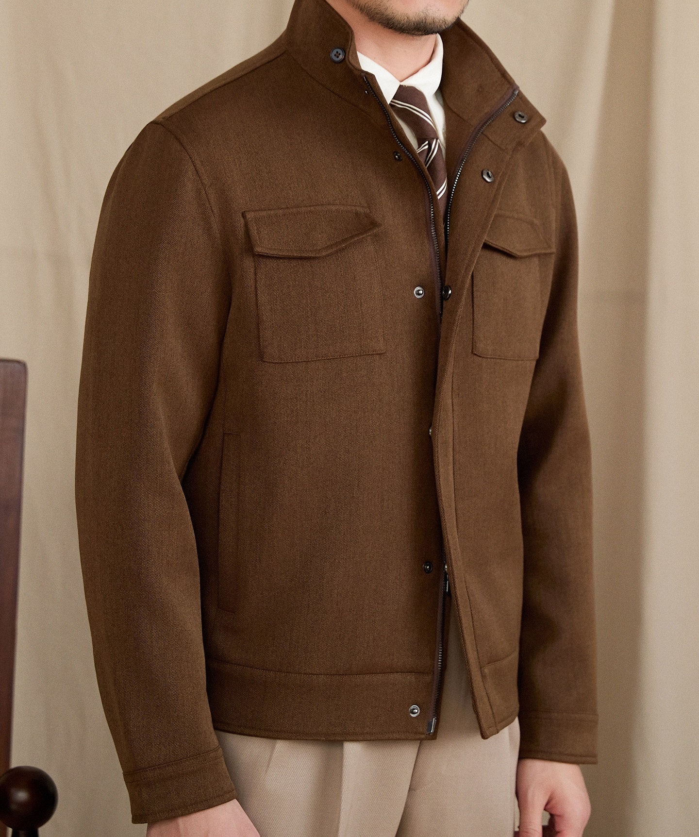 Men’s Short Wool Blend Coat