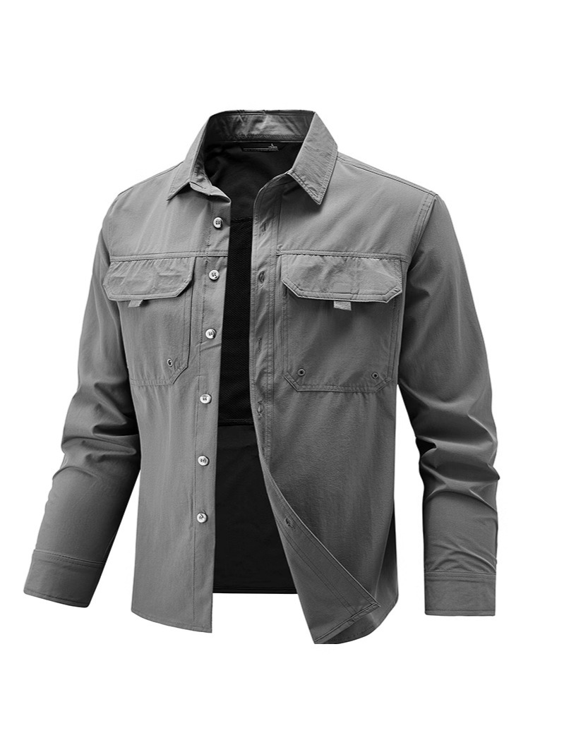 Mens Stretch Quick-Drying Long-Sleeve Shirt - Image 4