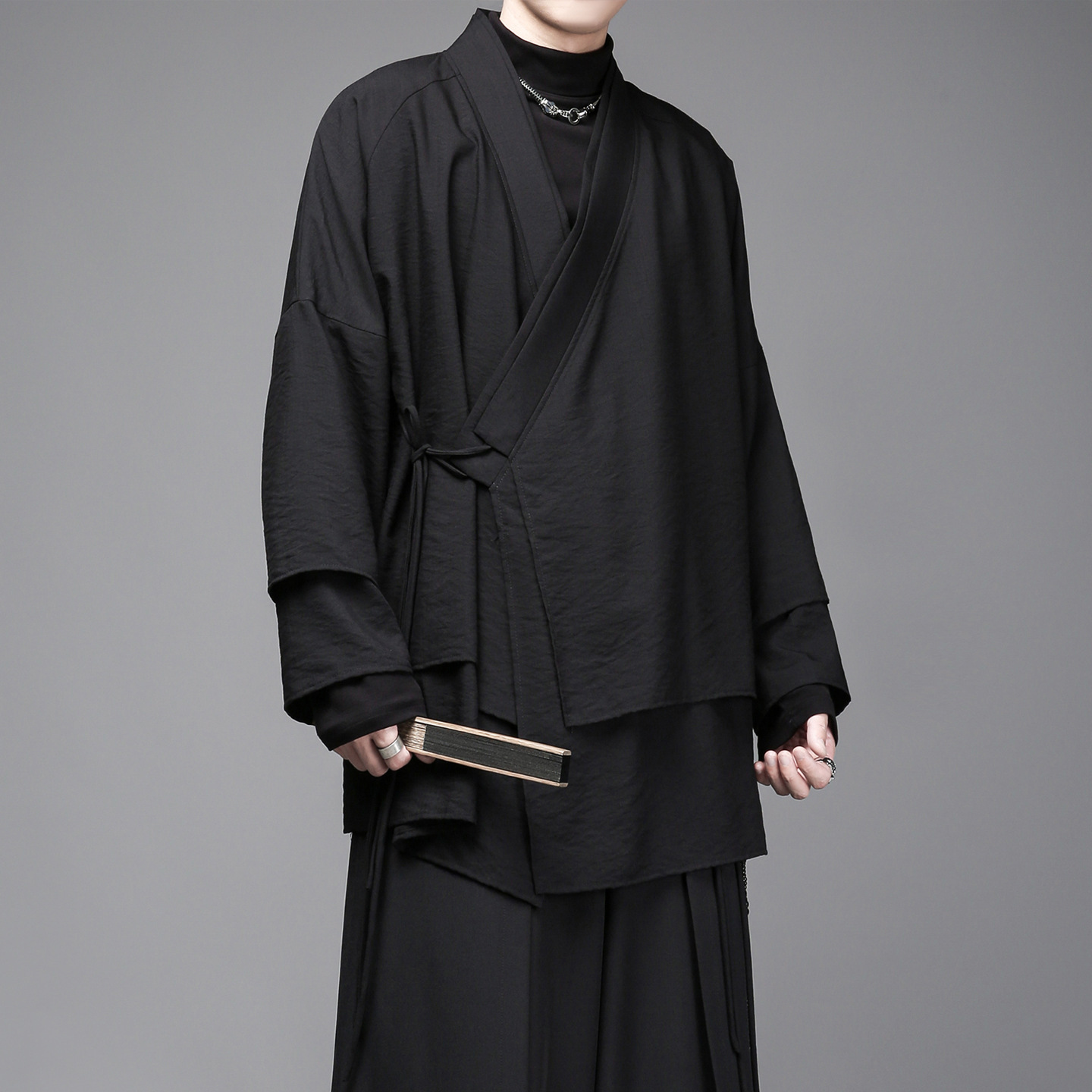 Chinese-Style Design-Led Yamamoto-Style Two-Piece-Look Jacket - Image 2