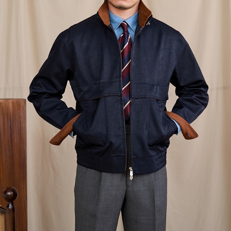 Men's Color Block Slim-Fit Jacket - Image 2