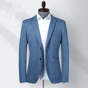 Stretch Mens Slim-Fit Blazer Casual Jacket