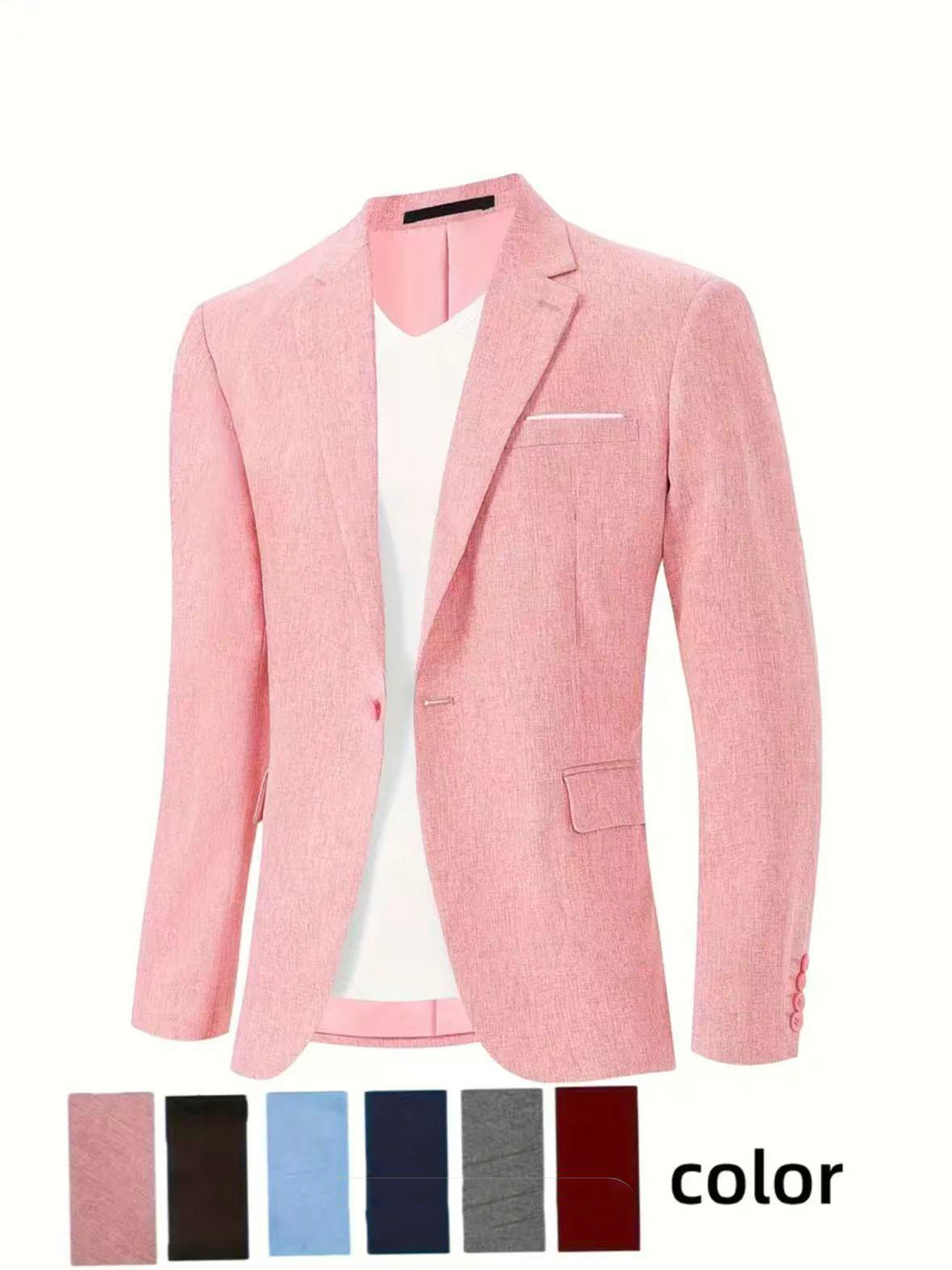 Mens Korean-style Slim-fit Single-breasted Casual Blazer - Image 6