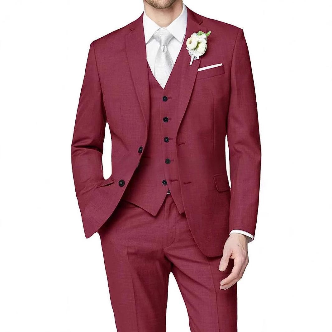 Mens Slim-fit Three-piece Suit With A Single-breasted Jacket - Image 4