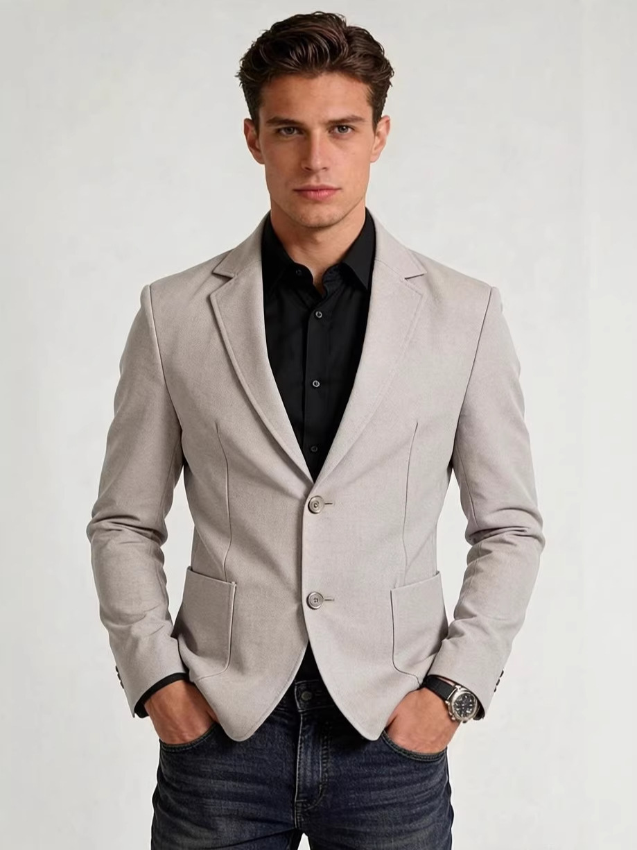 Slim-fit Solid-color Suit - Image 9