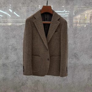 Men's Classic Plaid Wool Suit Jacket