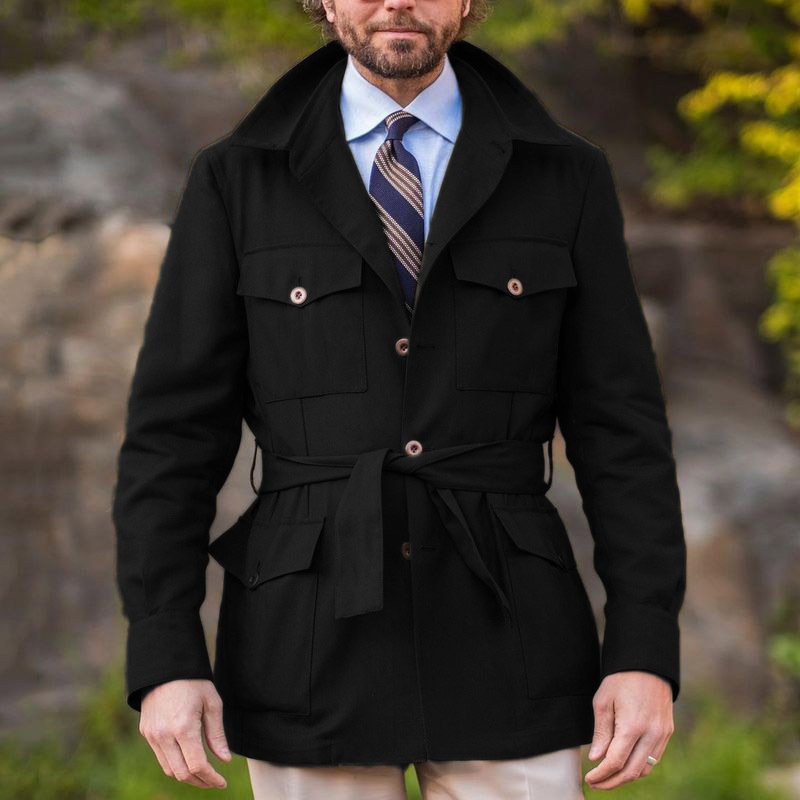 Thin Plus-Size Trench Coat Men's Casual Jacket - Image 3