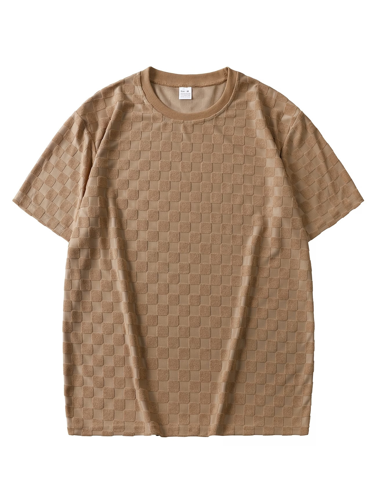 Mens Summer Checkerboard Jacquard Short-Sleeve Shirt - Image 10
