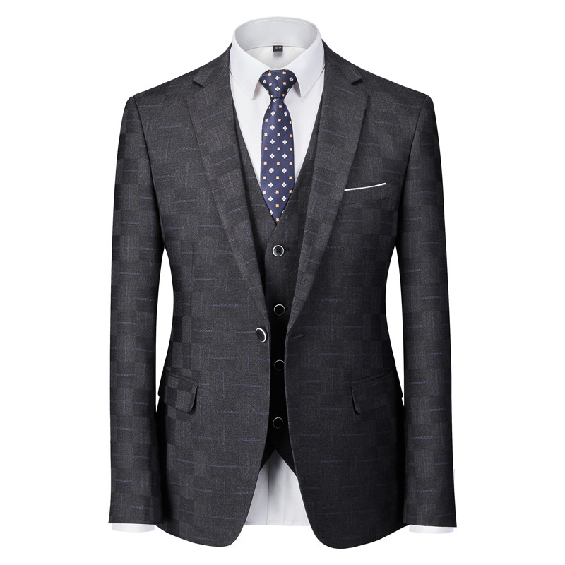 Mens New Plaid Set Mens Foreign-trade Suit - Image 4