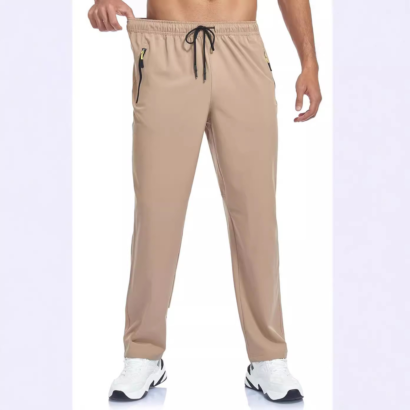 Spring And Summer New 2024 European And American Hot-selling Thin Ice Silk Quick-drying Casual Trousers Outdoor Running Fitness Sports Pants - Image 3