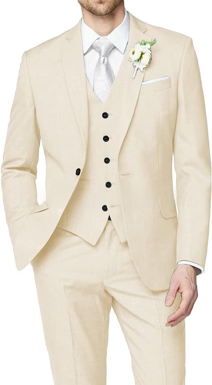 Mens Slim-fit Three-piece Suit With A Single-breasted Jacket - Image 6