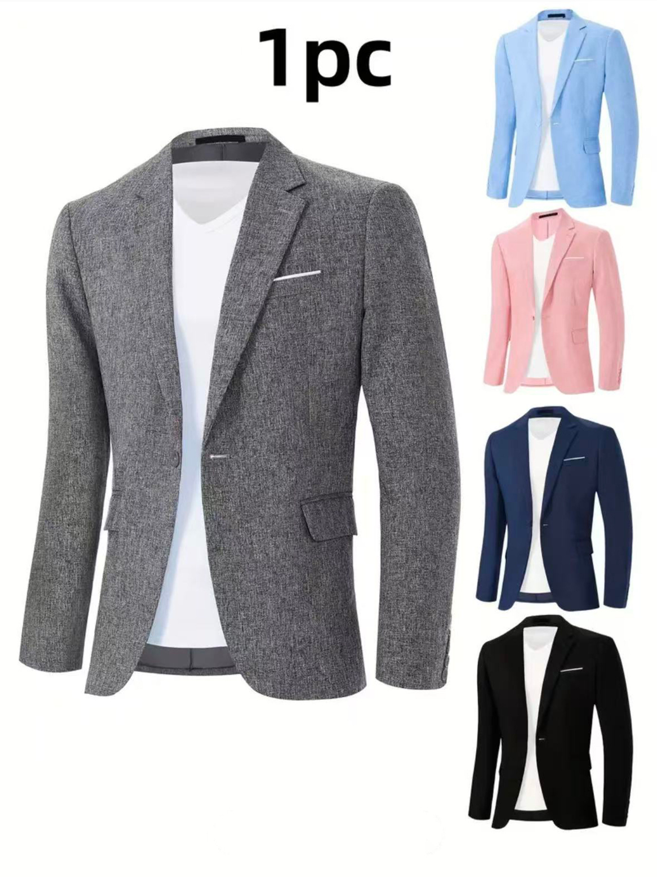 Mens Korean-style Slim-fit Single-breasted Casual Blazer - Image 8