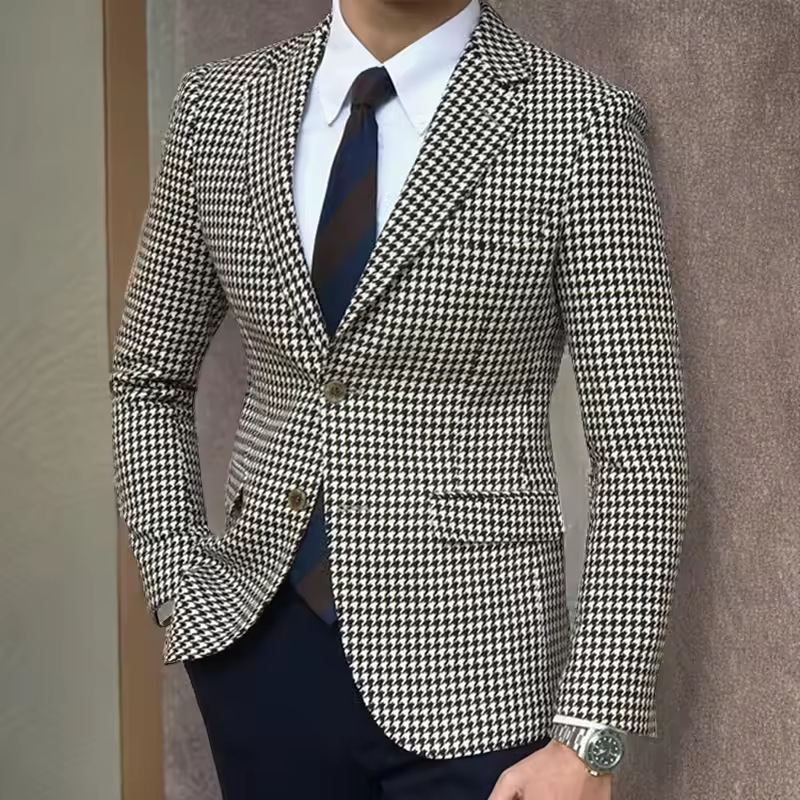 Men’s Slim Fit Houndstooth Suit