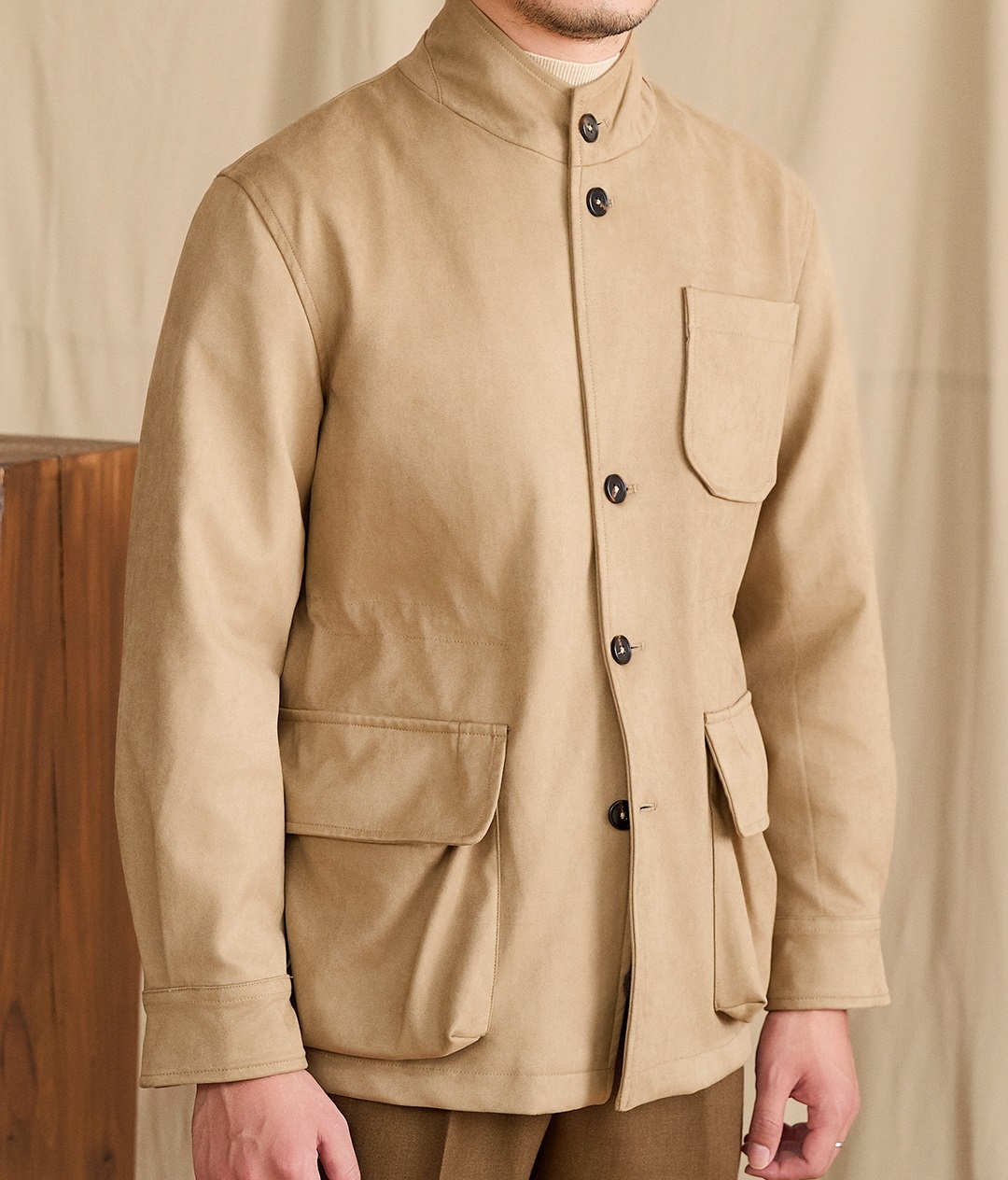 Men's Suede Casual Lapel Jacket - Image 3