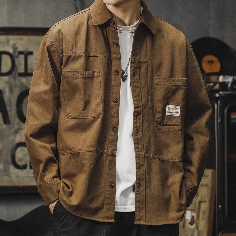 Mens Long-sleeve Washed-soft Casual Work Shirt Jacket - Image 8