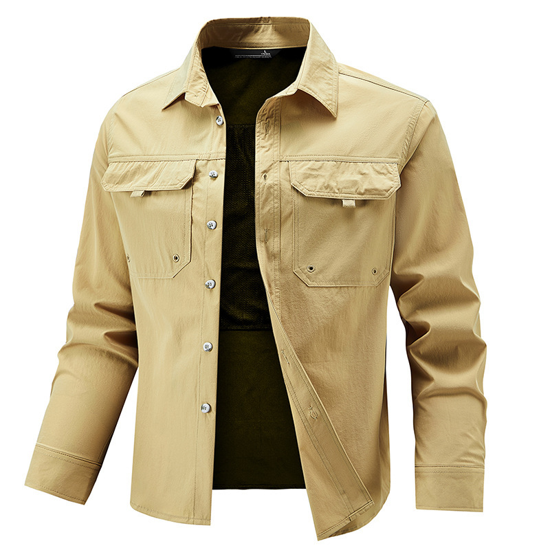 Mens Stretch Quick-Drying Long-Sleeve Shirt - Image 10