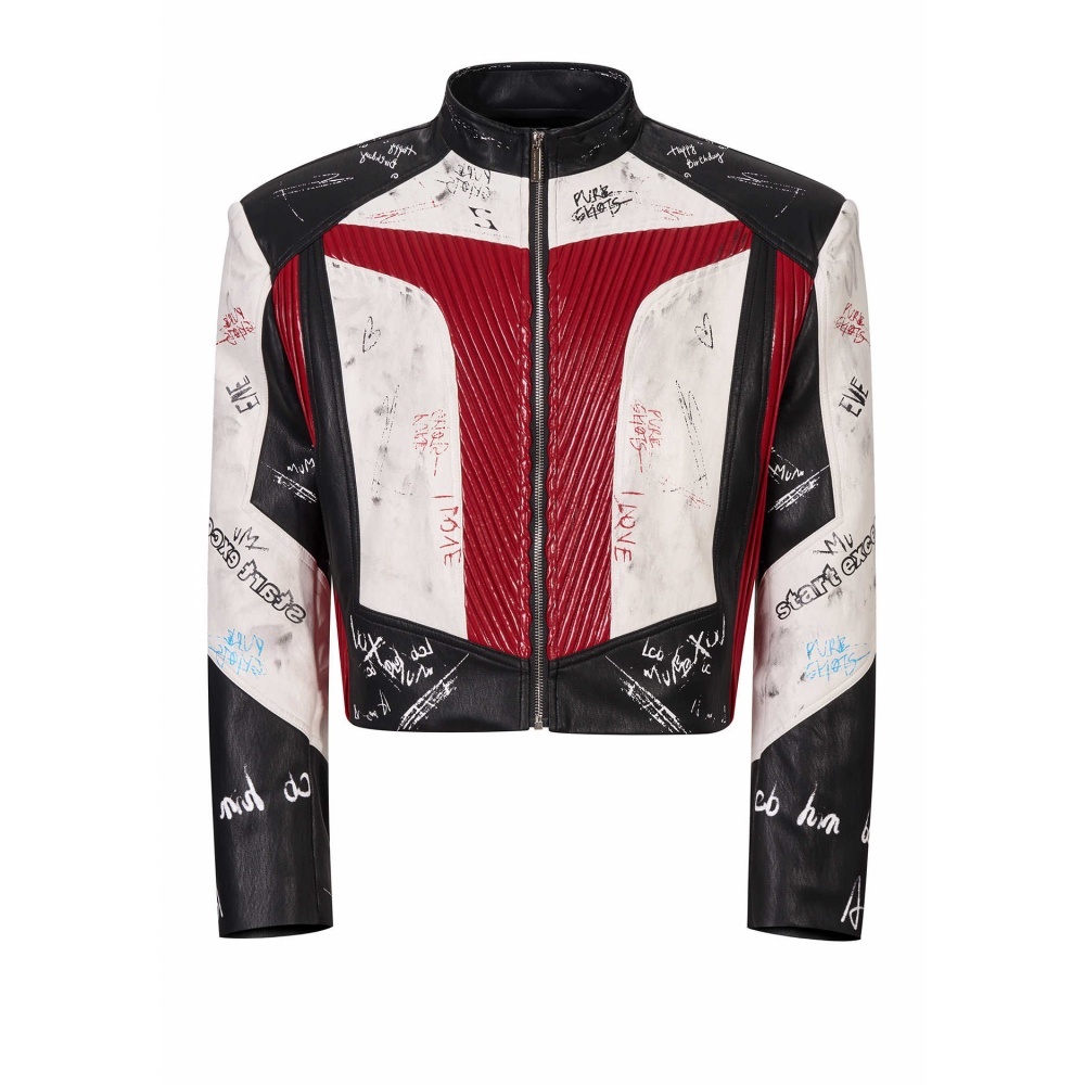 Men's Graffiti Stand-Up Collar Jacket - Image 3