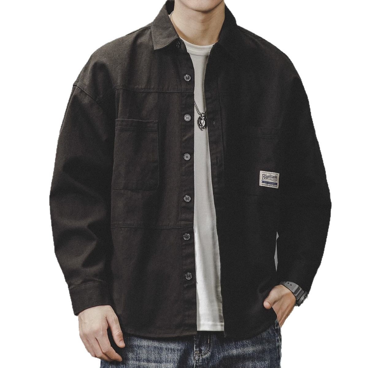 Mens Long-sleeve Washed-soft Casual Work Shirt Jacket - Image 5