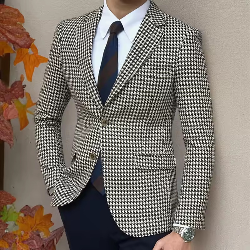 Men’s Slim Fit Houndstooth Suit