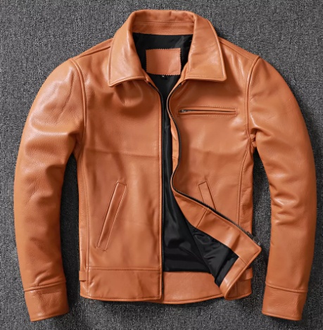 Leather Jacket For Men Made Of Tanned Cowhide Top Layer - Image 5