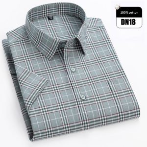 Men's Cotton Plaid Business Casual Shirt
