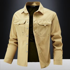 Mens Stretch Quick-Drying Long-Sleeve Shirt