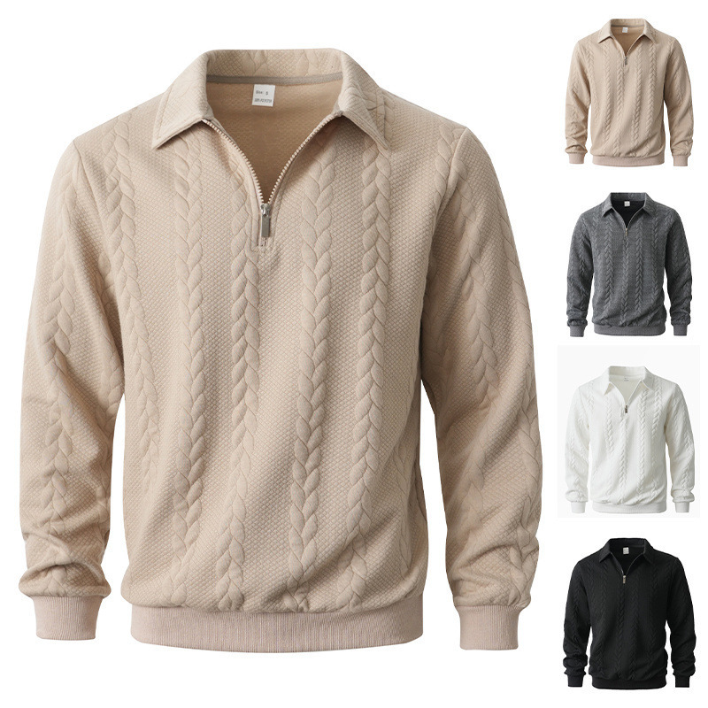 Mens Casual Sporty Half-zip Hoodie - Image 2