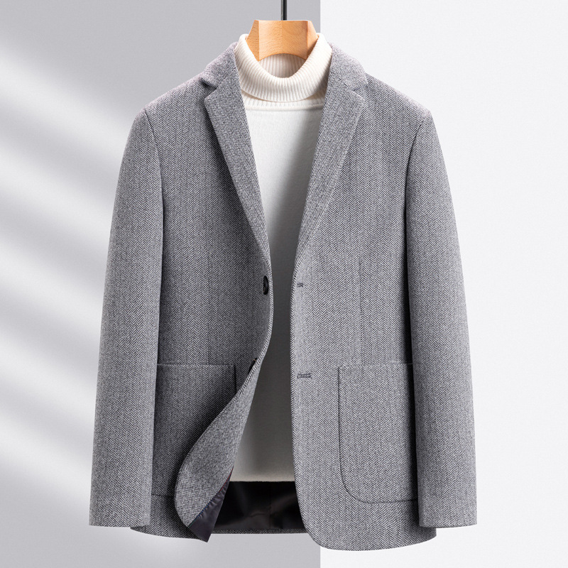 Mens Casual Wool Versatile Wool Suit Jacket - Image 9