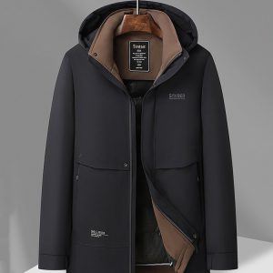 Mens Detachable Liner Hooded Down Jacket