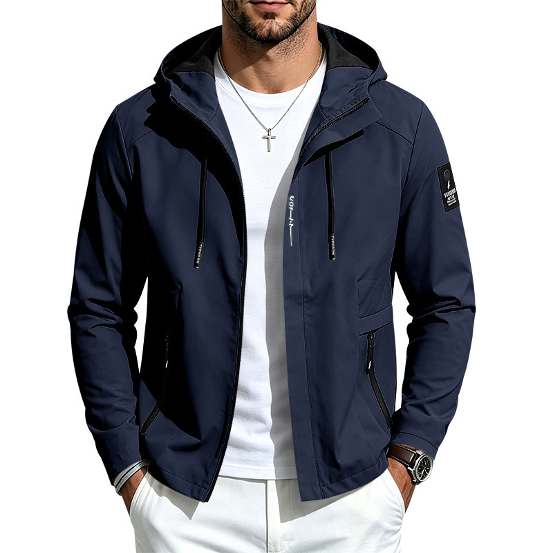 Mens Lightweight Loose-fit Outdoor Sports Hooded Jacket - Image 3
