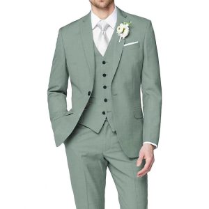 Mens Slim-fit Three-piece Suit With A Single-breasted Jacket