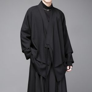 Chinese-Style Design-Led Yamamoto-Style Two-Piece-Look Jacket