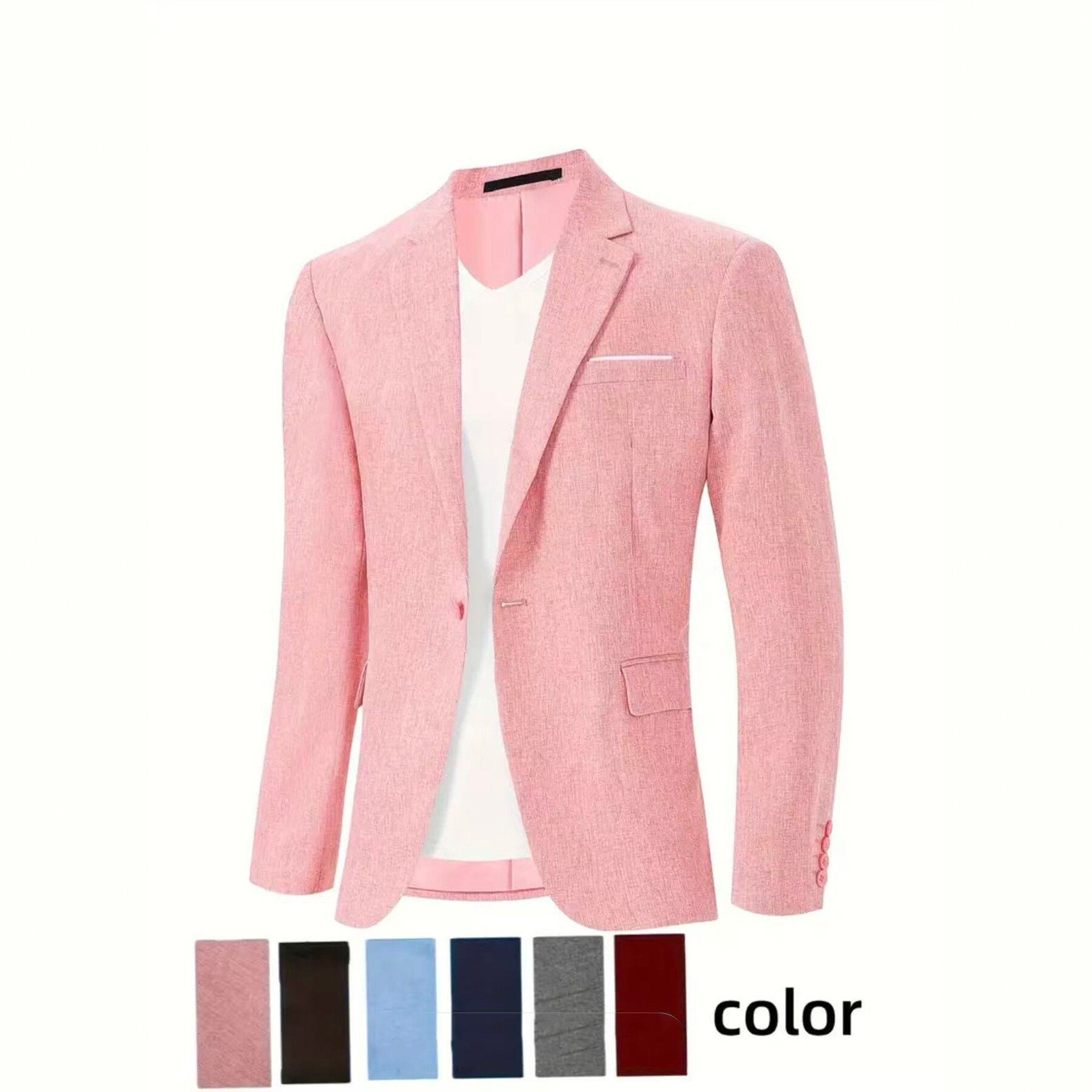 Mens Korean-style Slim-fit Single-breasted Casual Blazer - Image 2