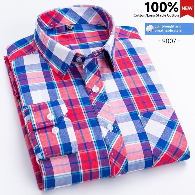 Mens Plaid Shirt Fashionable Casual Shirt - Image 8