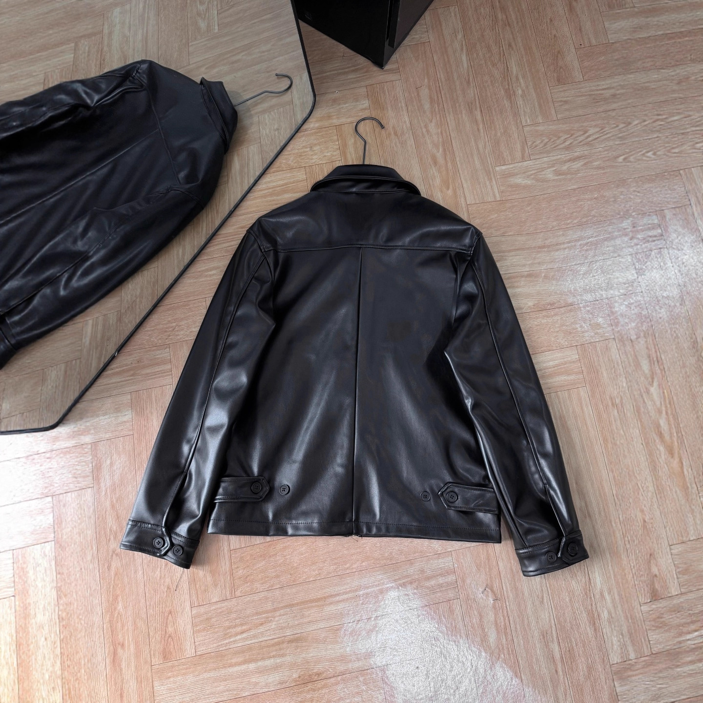 Winter Zip-up Long-sleeve Leather Jacket - Image 3
