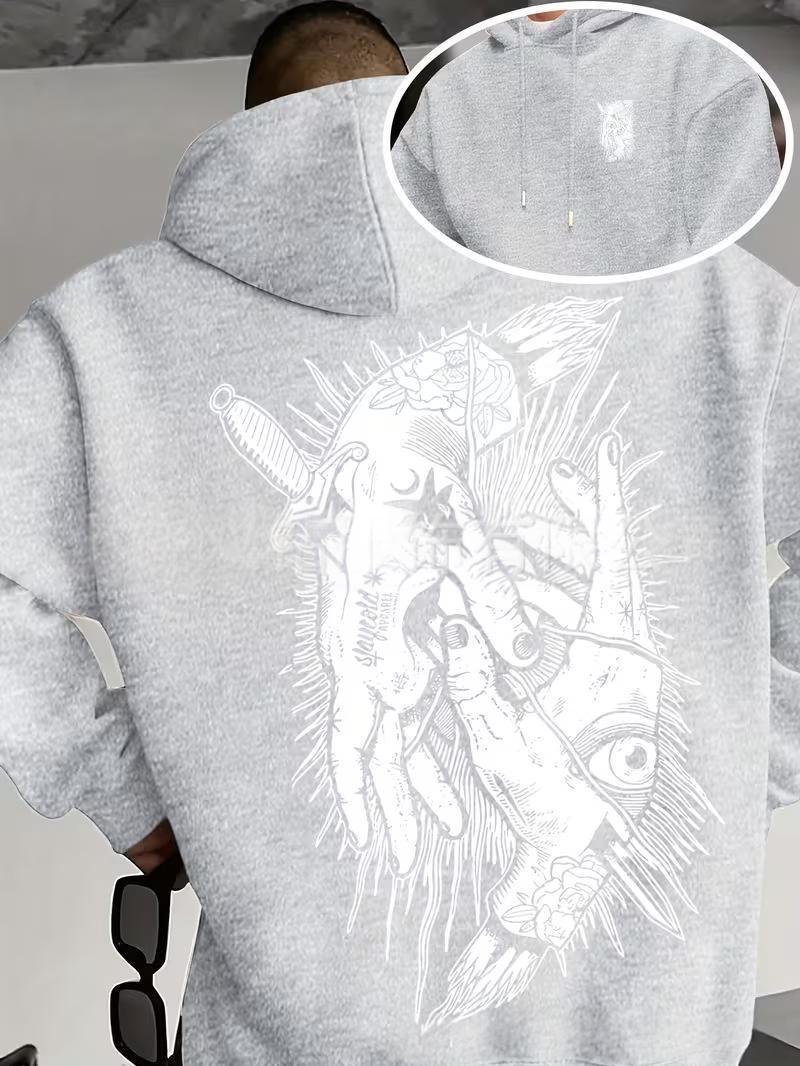 New Mens Casual Printed Hooded Sweatshirt - Image 5