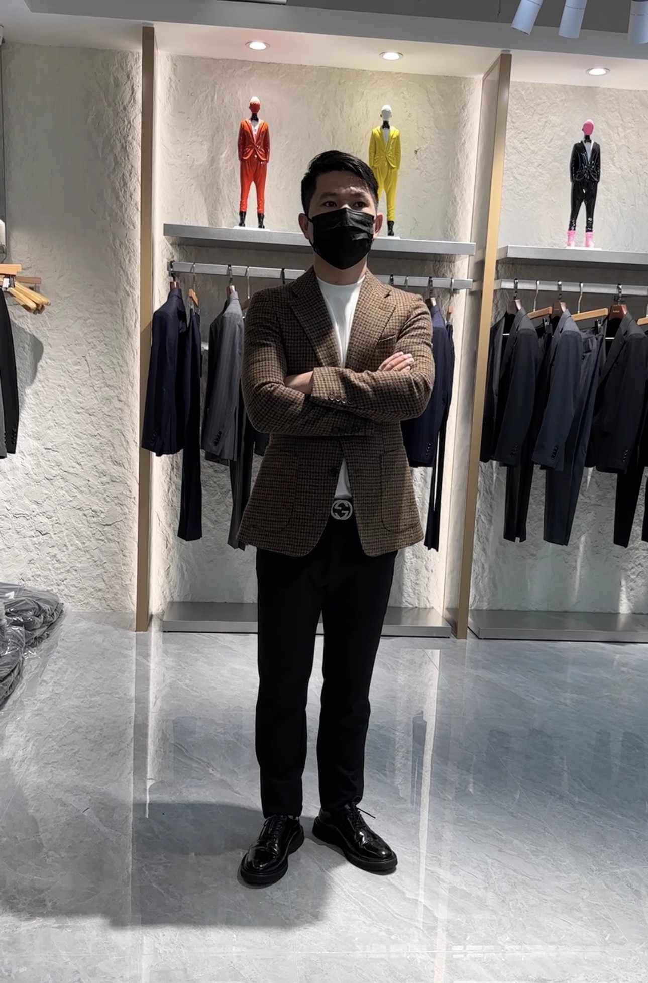 Men’s Classic Plaid Wool Suit Jacket